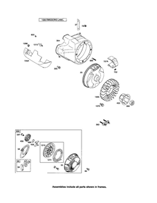 Rewind Starter/Blower Housing Diagram and Parts List for 210300 0035-1142 Briggs and Stratton Engine